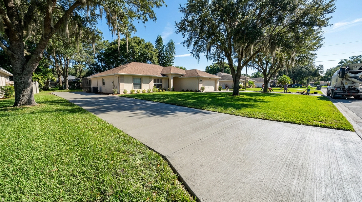 Residential concrete driveway in Winter Haven, FL — typical cost example