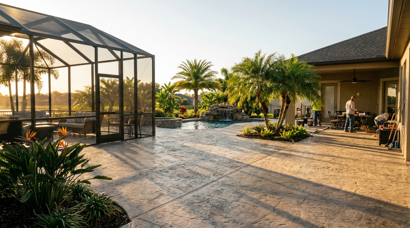 Concrete patio in Winter Haven, FL — typical cost example