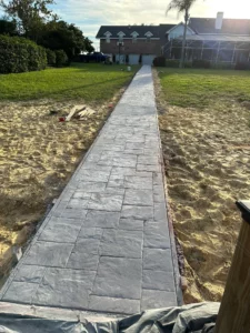 long stamped concrete sidewalk in winter haven, florida